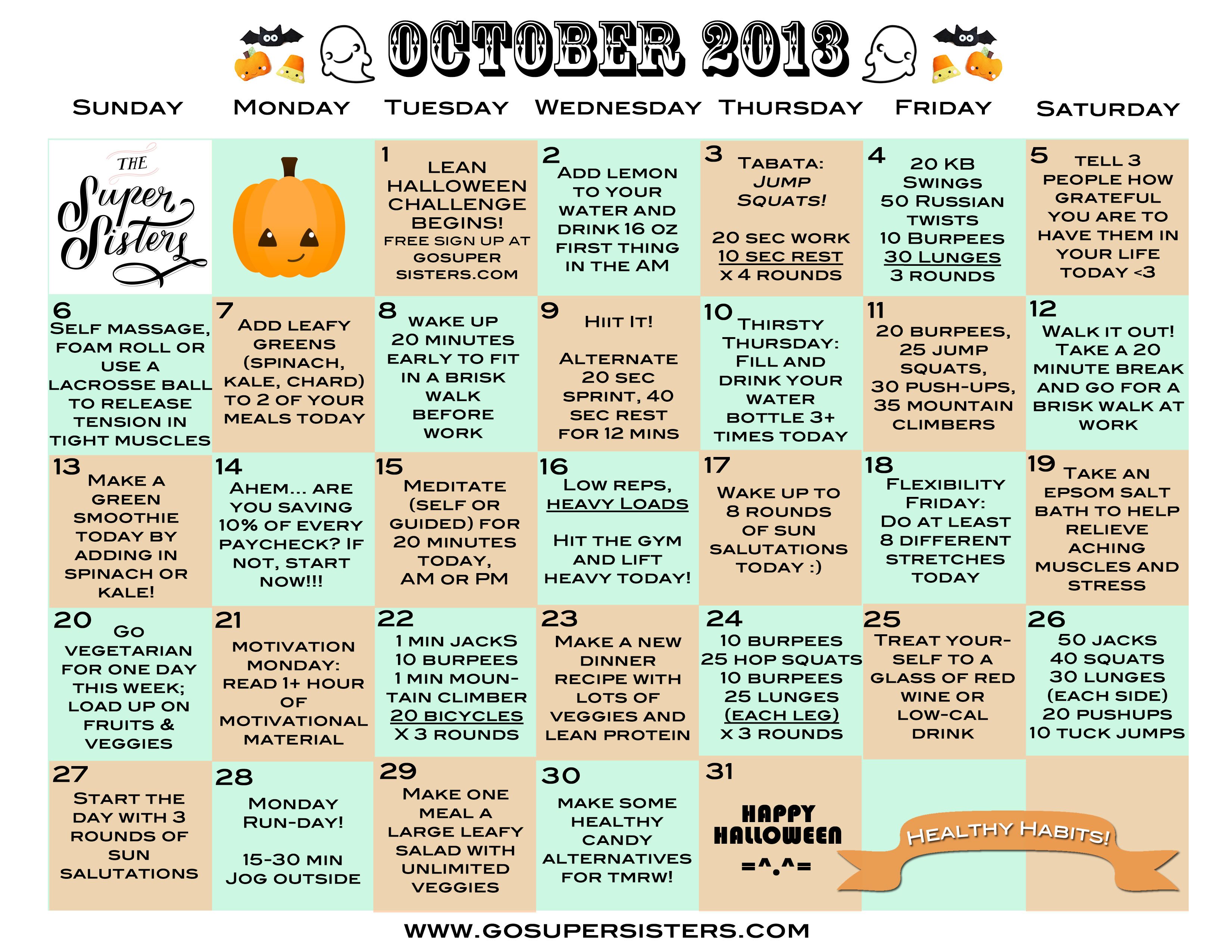 Fitness Ideas For October Free Fitness Challenge Workout Challenge Fitness Help